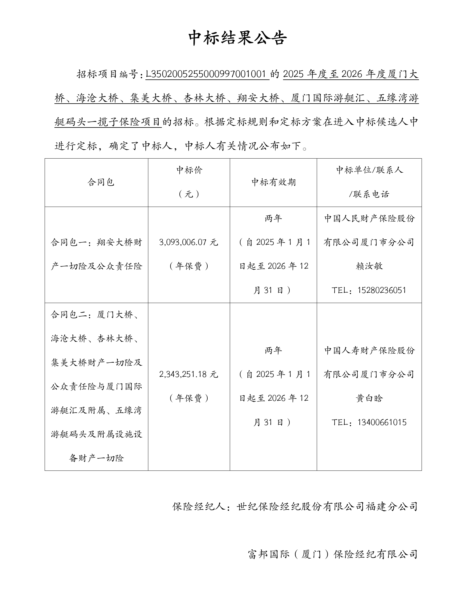 中標(biāo)結(jié)果公告-2025年度至2026年度廈門大橋、海滄大橋、集美大橋、杏林大橋、翔安大橋、廈門國際游艇匯、五緣灣游艇碼頭一攬子保險項目_01.png